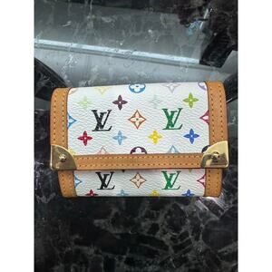 Louis Vuitton Monogram Multicolore Porte-Monnaie Plat Coin Purse – White